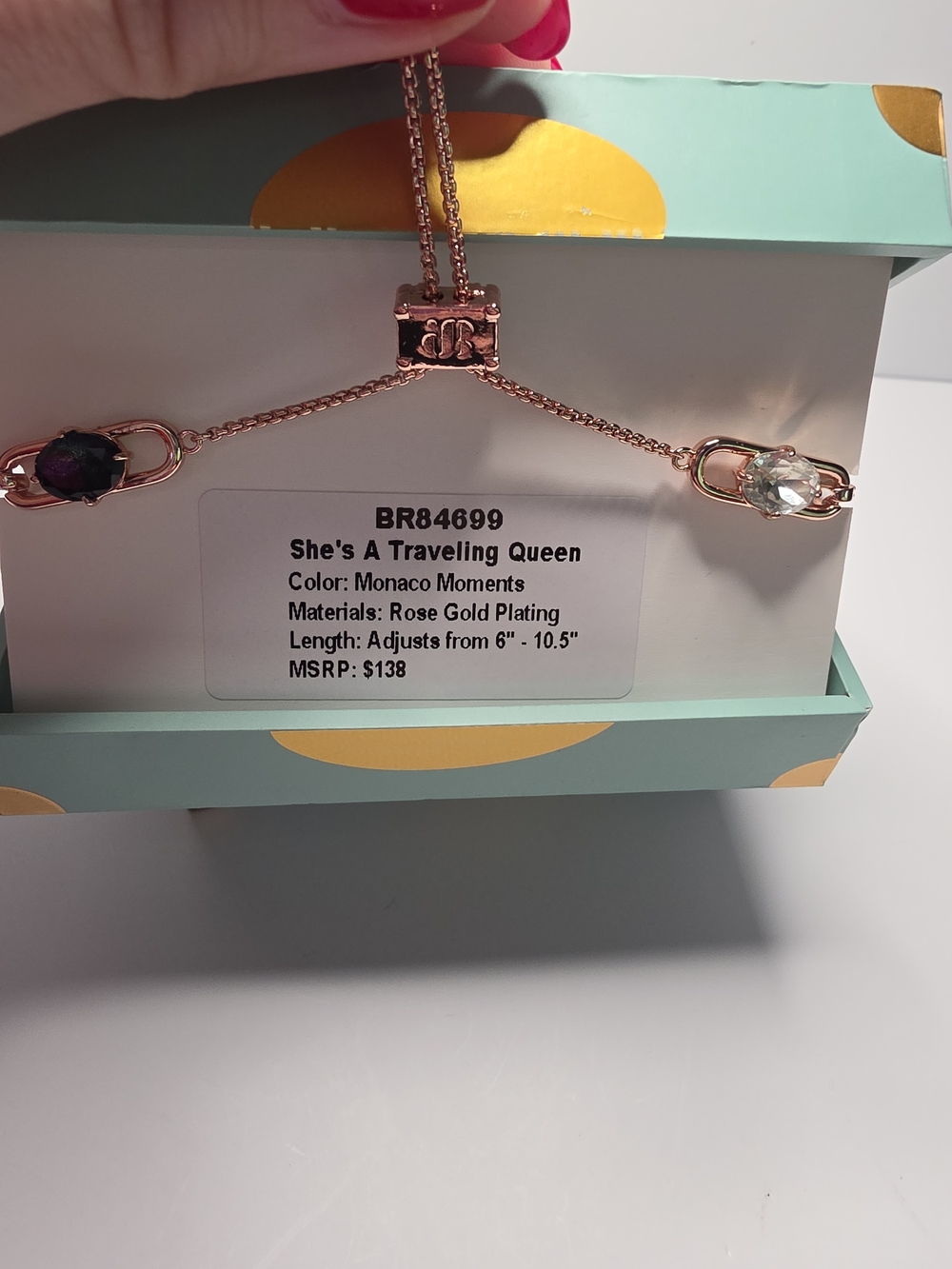 BP Jewel Candy She's A Traveling Queen Bracelet In Monaco Moments In Rose Gold - Picture 3 of 3